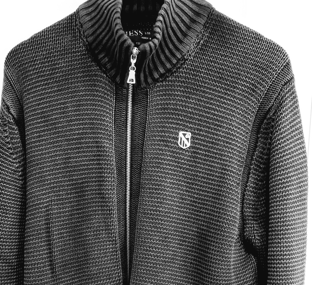 Guess TURTLENECK Zip-Up SWEATER (DARK GRAY)